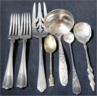 Lot of 7 Assorted Silver Plated Utensils