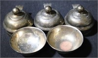 Lot of Silver Plated Syrup Tops & Small Bowls 5pc