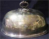 Etched Silver Plated Meat Dome
