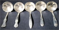 Lot of 5 Assorted Silver Plated Gravy Ladles