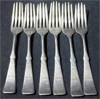 Set of 6 Silver Plated Forks