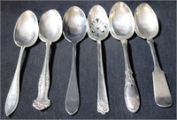 Lot of 6 Assorted Silver Plated Spoons