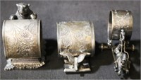 Lot of 3 Antique Silver Plated Napkin Rings