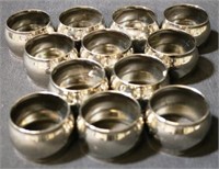 Set of 12 Silver Plated Napkin Rings