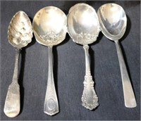 Lot of 4 Silver Plated Serving Spoons