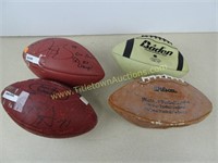 Lot of 4 Footballs - 2 Signed but not