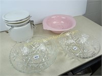 Vintage Glassware with 2 Crystal Bowls