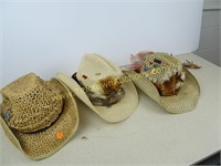 Lot of 3 Cowboy Hats