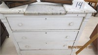 Painted white with marble insert East Lake chest