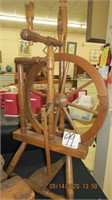 Oak spinning wheel