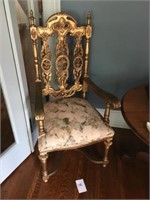 Pair of Gold Arm Chairs ( 2 x the bid price)
