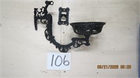 Metal lamp wall holder with wall holder bracket