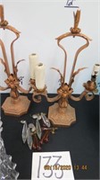 Pair of electric antique lamps, AS IS