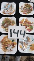 Set of 6 Royal Adderley bird themed small plates