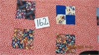 77" x 74" hand stitched cotton quilt