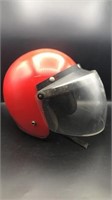 Red Motorcycle Helmet With Visor