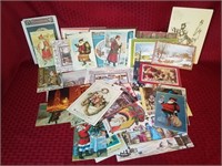 Collection of vintage Christmas cards and post