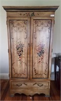 Painted French style entertainment center with