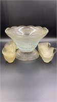 Vintage Punch Bowl, Stand and 9 Cups