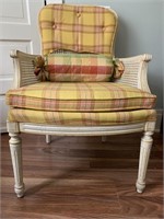 French form side chair with upholstered seat an