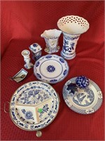 9 pieces of miscellaneous White and Blue