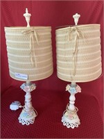 Pair of Porcelain lamps with shade 25?
