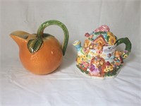 2 tea pots mercury Easter,and orange form