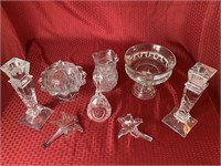 8 piece unmatched glassware crystal candle