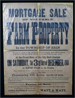 Antique Farm Auction Poster Erin c1910