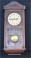 Vintage Wall Mount Chiming Clock - Working