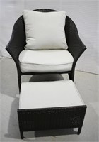 Wicker Porch Chair Cushions & Ottoman