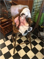 Vintage Child's High Chair and Doll