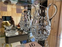 BLOWN GLASS CRYSTAL PITCHER & MORE