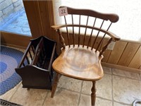 SOLID MAPLE CHAIR & MAGAZINE RACK