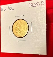 1925-D $2.50 U.S Indian Head Gold Coin (MS 62- 63)