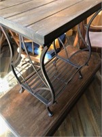 Wood Iron End Table