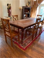 Carved Wood Dining Table & Chairs