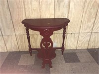 Red-Painted Depression Era Half Wall Table
