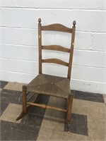 Vintage Rush Seat, Ladderback Rocking Chair
