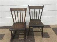Plank Seat Side Chair and Rocking Chair
