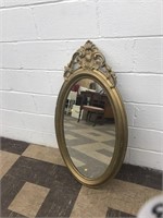 Oval Gilt-Framed Mirror