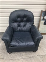 Blue Leather Arm Chair