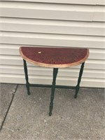 Wooden Watermelon-Decorated Half Wall Table