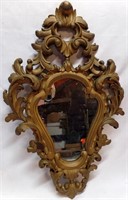 Ornate Carved Gilt Wood Rococo Style Mirror