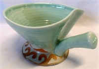 Unusual Pottery Bowl with Handle
