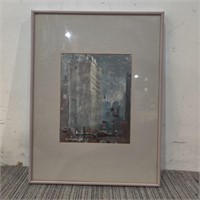 Original Framed Painting of Cityscape