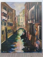 40 1/2 X 50 3/4 Inch Italian River Scene Print