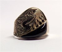 Artist Signed Silver Cloud Sterling Eagle Ring