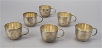 6 Vintage Silver Cups
