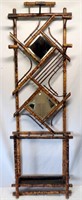 Antique French Tortoise Bamboo Hall Tree Hat Rack